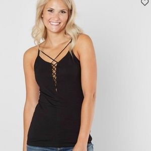 Black Strappy lace up tank